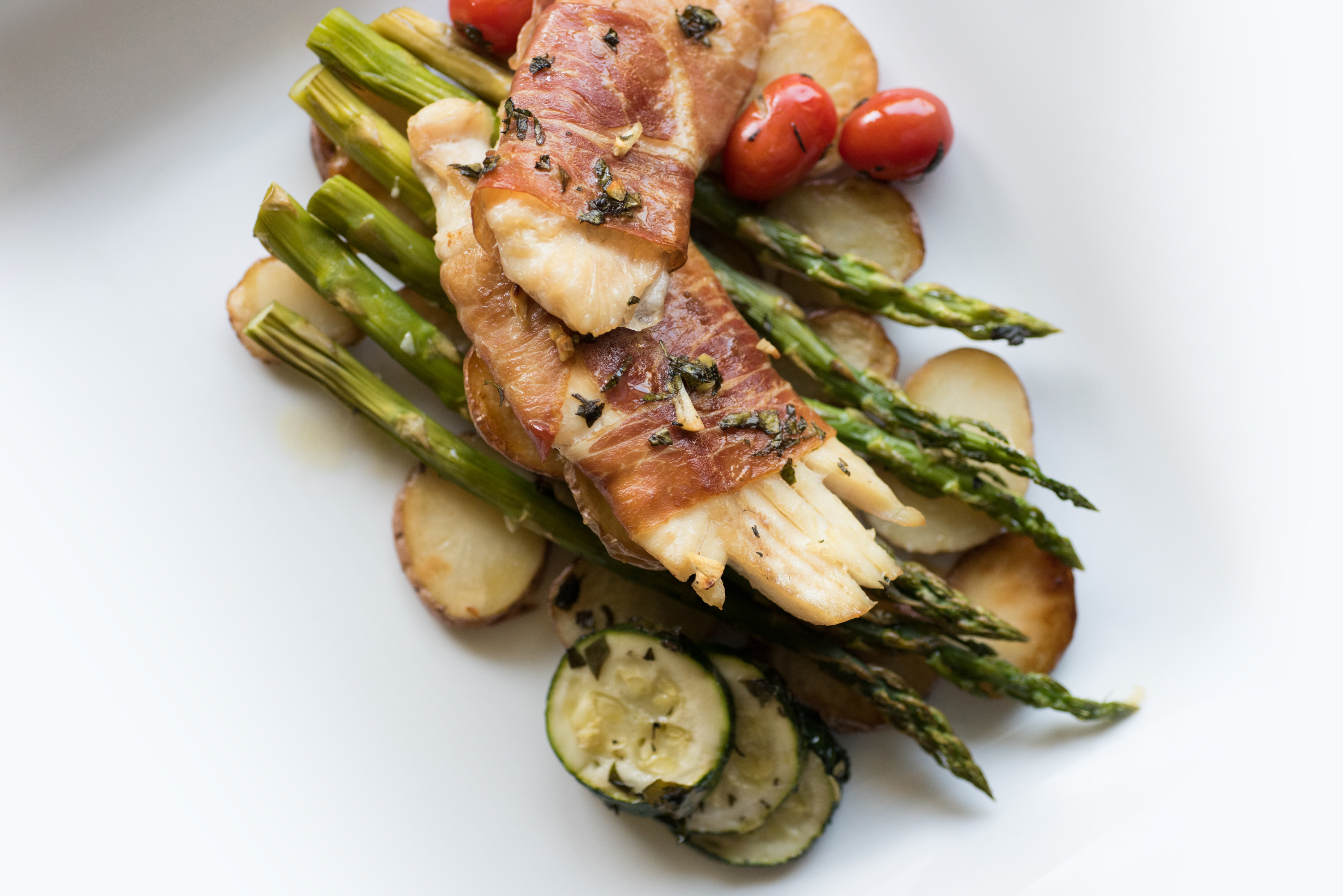 Prosciutto-Wrapped Triggerfish & Vegetables | Edible Northeast Florida